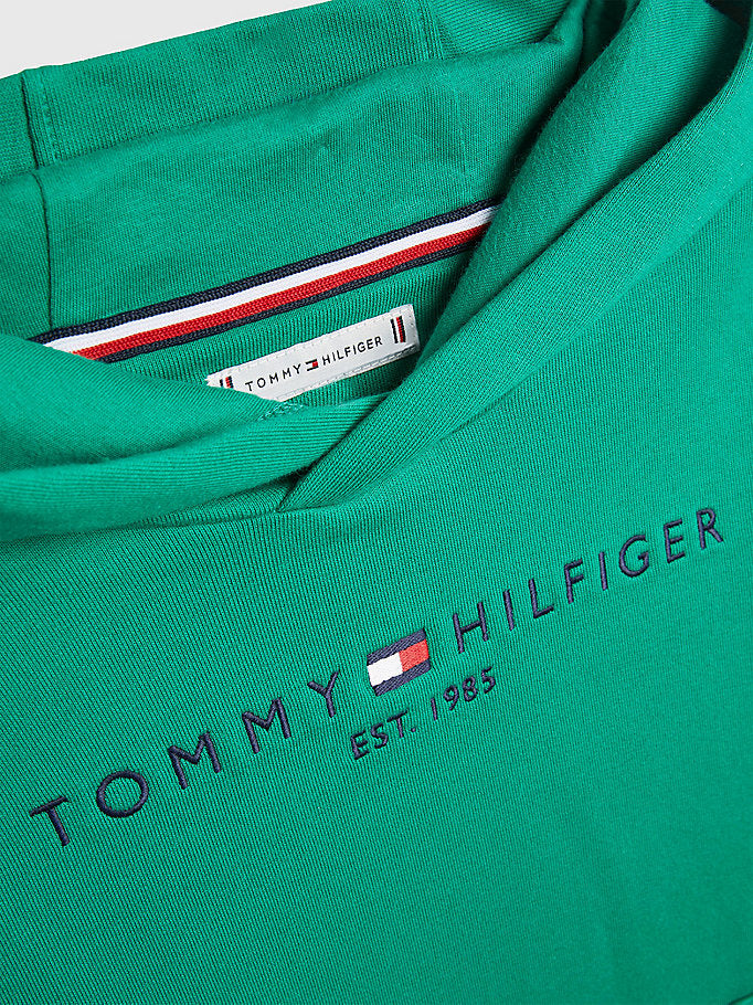 Tommy Hilfiger Essential Dual Gender Terry Hoody Green Malachite-sweat-Heroes