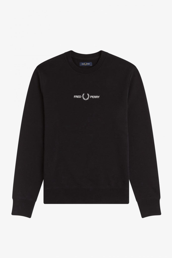 Fred Perry Embroidered Sweatshirt Black-Heroes