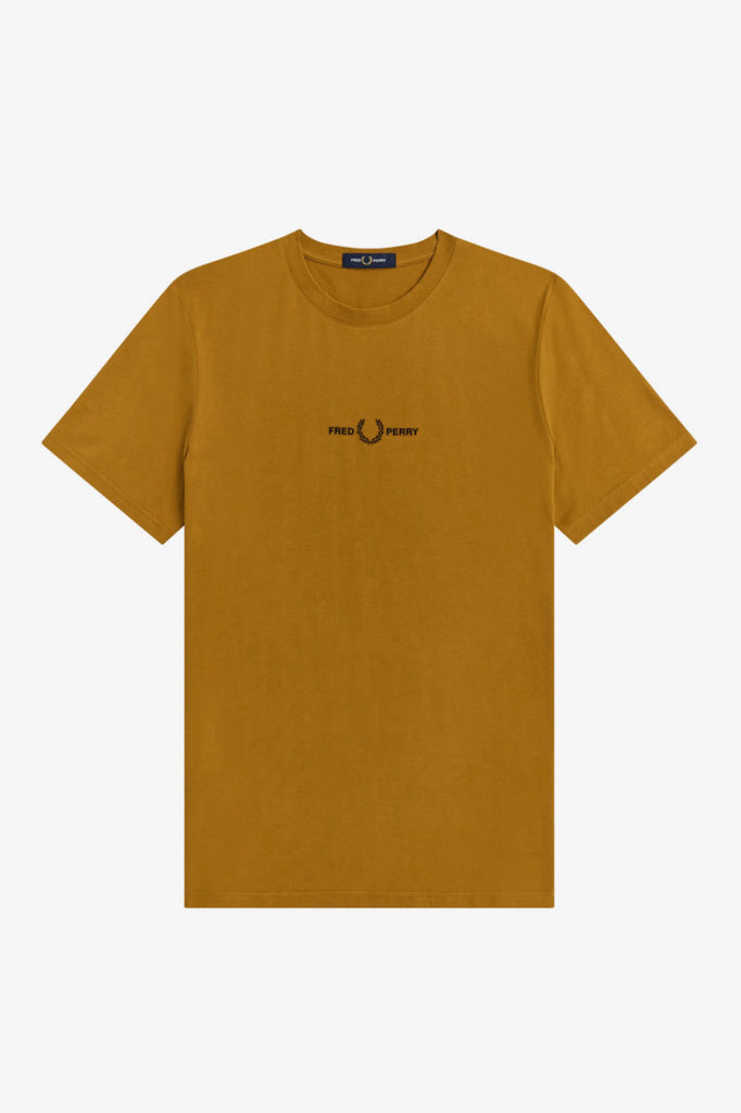 Fred Perry Embroidered Tee Caramel-t-shirt-Heroes