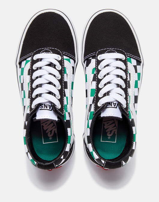 Primary Check Old Skool Shoes in Green / Black-shoes-Heroes