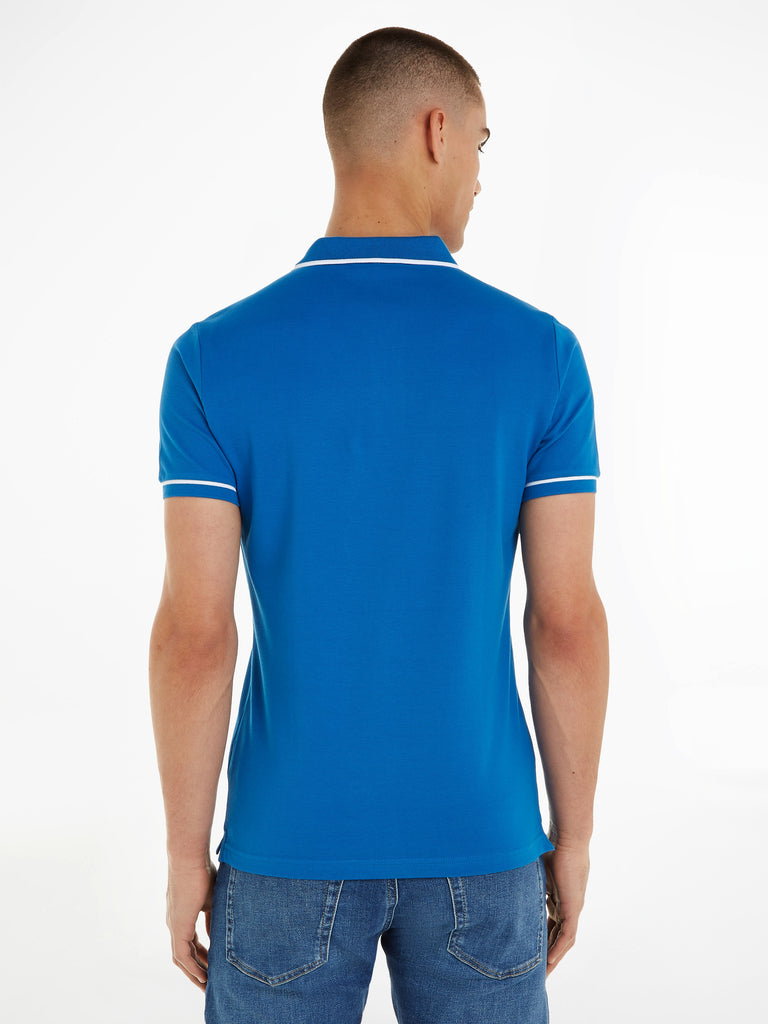 Tipping Slim Polo in Blue-polo-Heroes