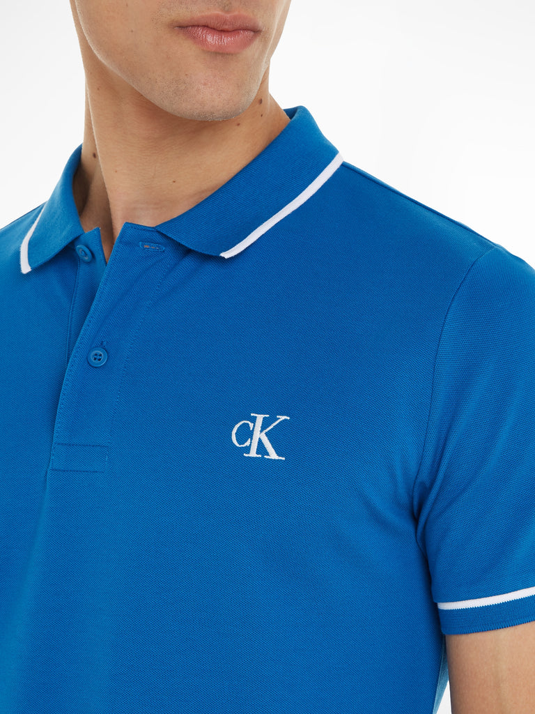 Tipping Slim Polo in Blue-polo-Heroes