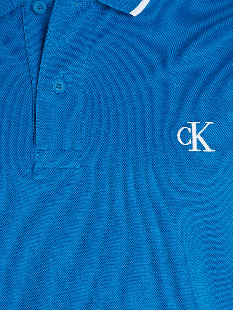 Tipping Slim Polo in Blue-polo-Heroes