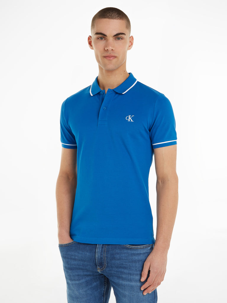 Tipping Slim Polo in Blue-polo-Heroes