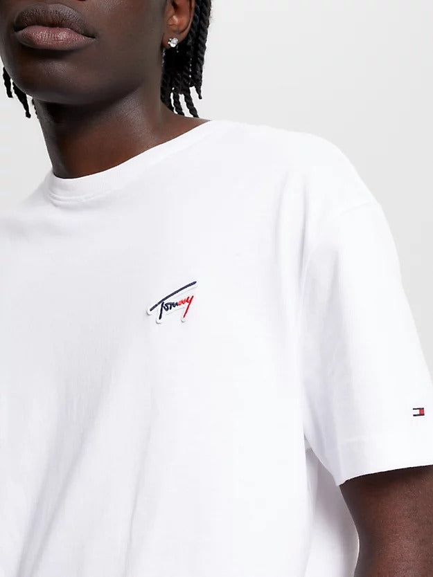 Signature Logo Classic Fit T-Shirt in White-t shirts-Heroes