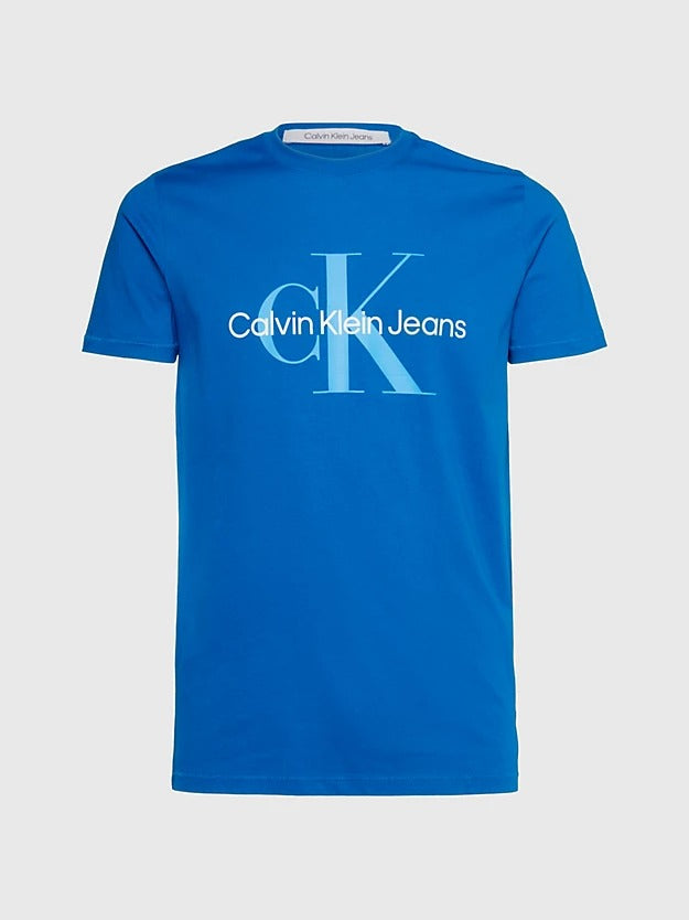 Slim Organic Cotton Logo T-Shirt in Tarps Blue-t shirts-Heroes