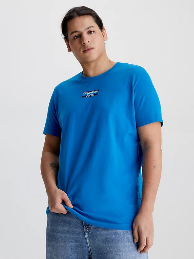 Slim Logo T-Shirt in Tarp Blue-t shirts-Heroes