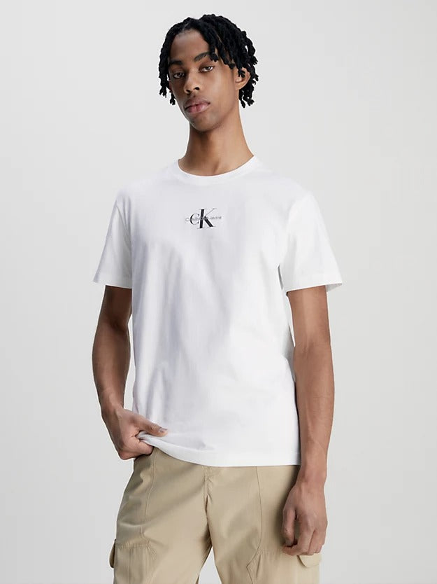 Organic Cotton Monogram T-Shirt in Bright White-t shirts-Heroes