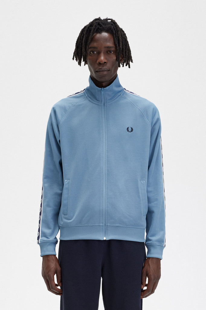 Contrast Tape Track Jacket in Ash Blue / Navy-track-Heroes