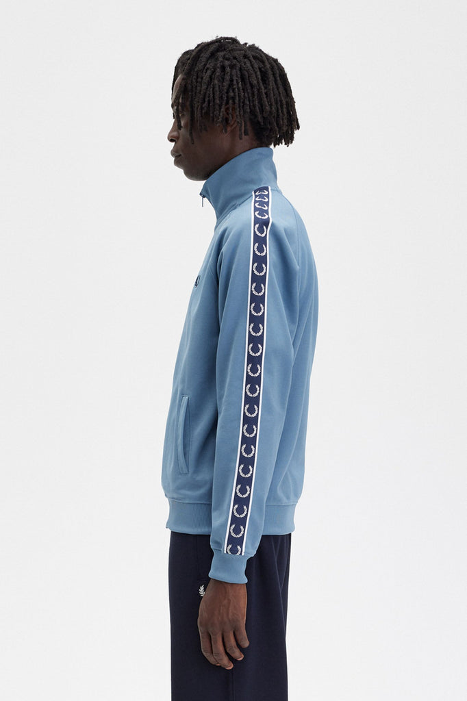 Contrast Tape Track Jacket in Ash Blue / Navy-track-Heroes