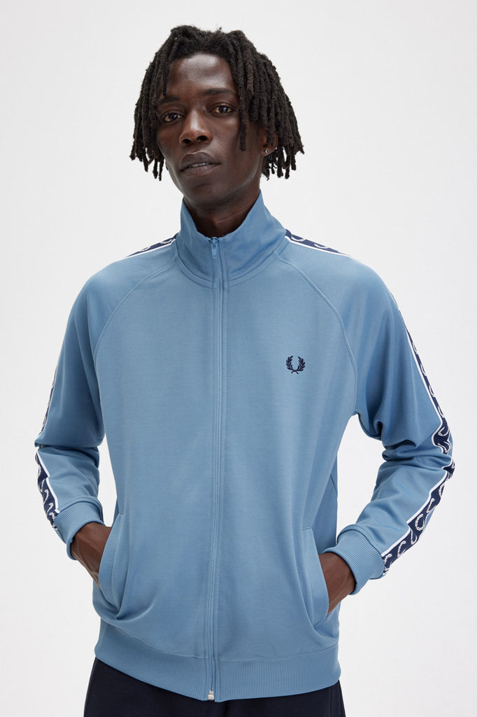 Contrast Tape Track Jacket in Ash Blue / Navy-track-Heroes