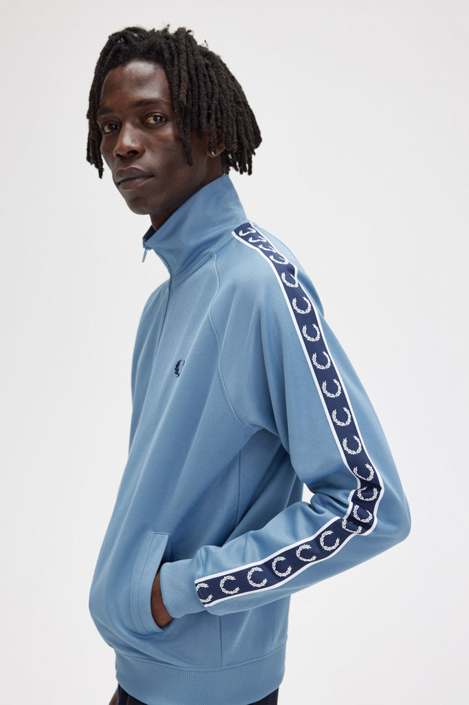 Contrast Tape Track Jacket in Ash Blue / Navy-track-Heroes
