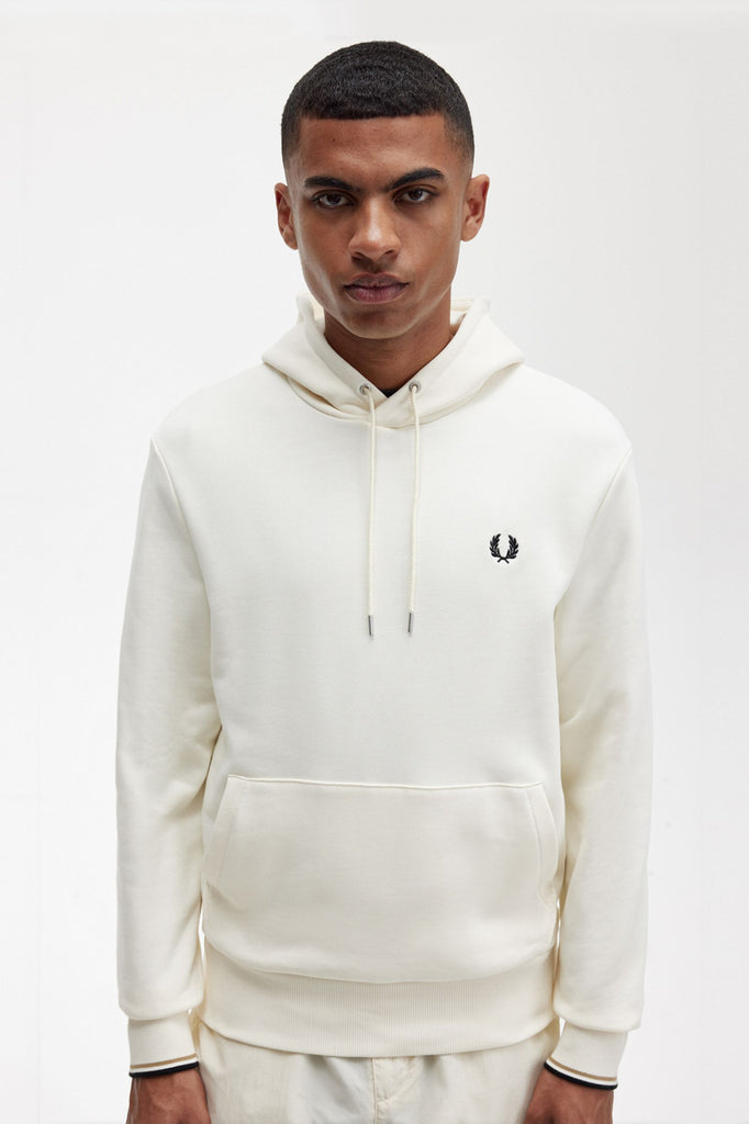 Tipped Hooded Sweatshirt in Ecru-sweatshirts-Heroes
