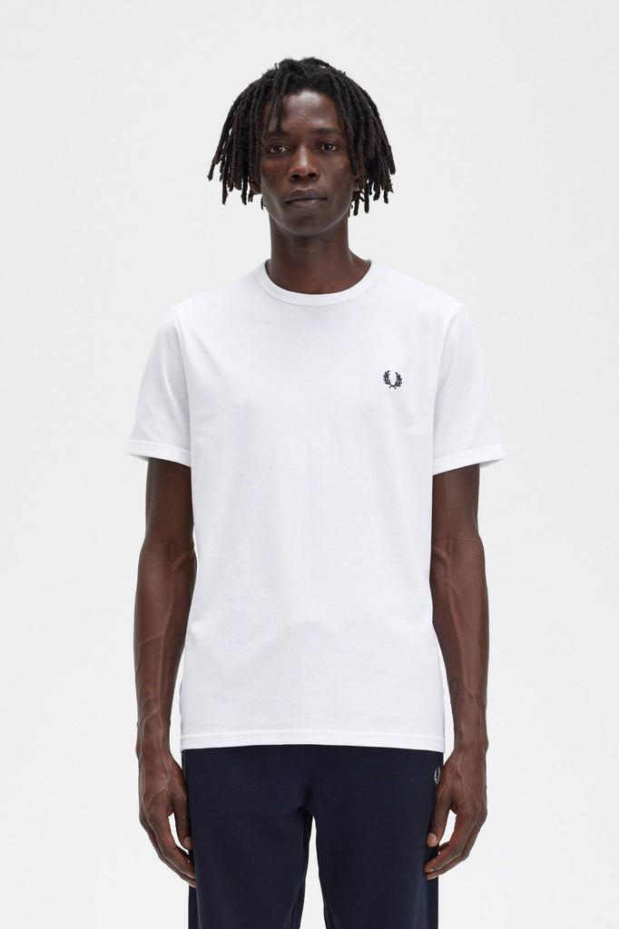 Ringer T-Shirt in White-t-shirt-Heroes