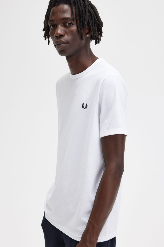 Ringer T-Shirt in White-t-shirt-Heroes