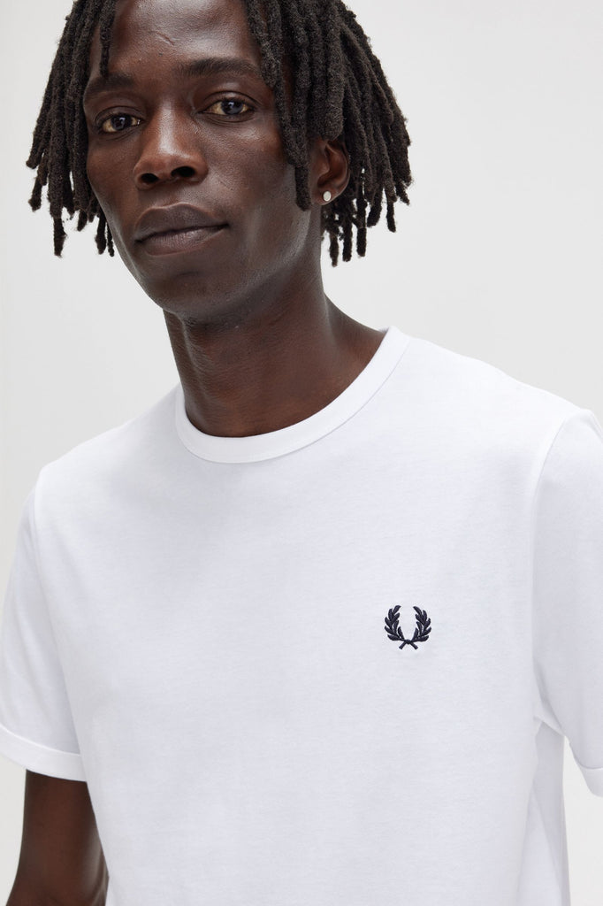 Ringer T-Shirt in White-t-shirt-Heroes