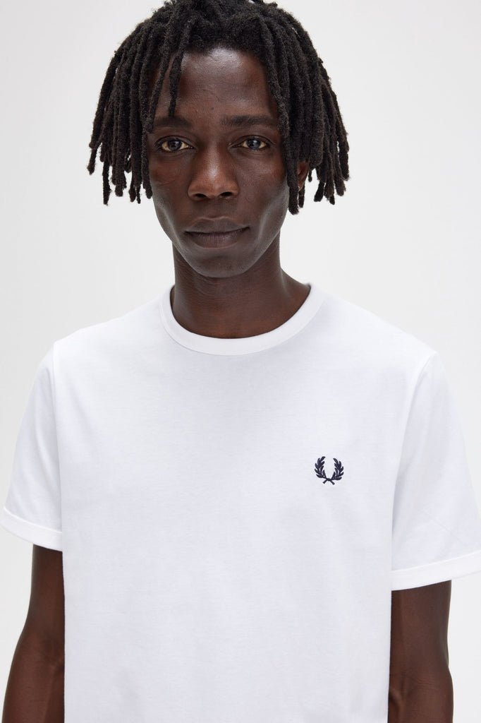 Ringer T-Shirt in White-t-shirt-Heroes