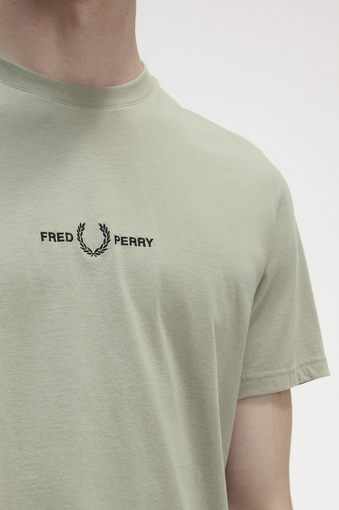 Embroidered T-Shirt in Seagrass-t shirts-Heroes