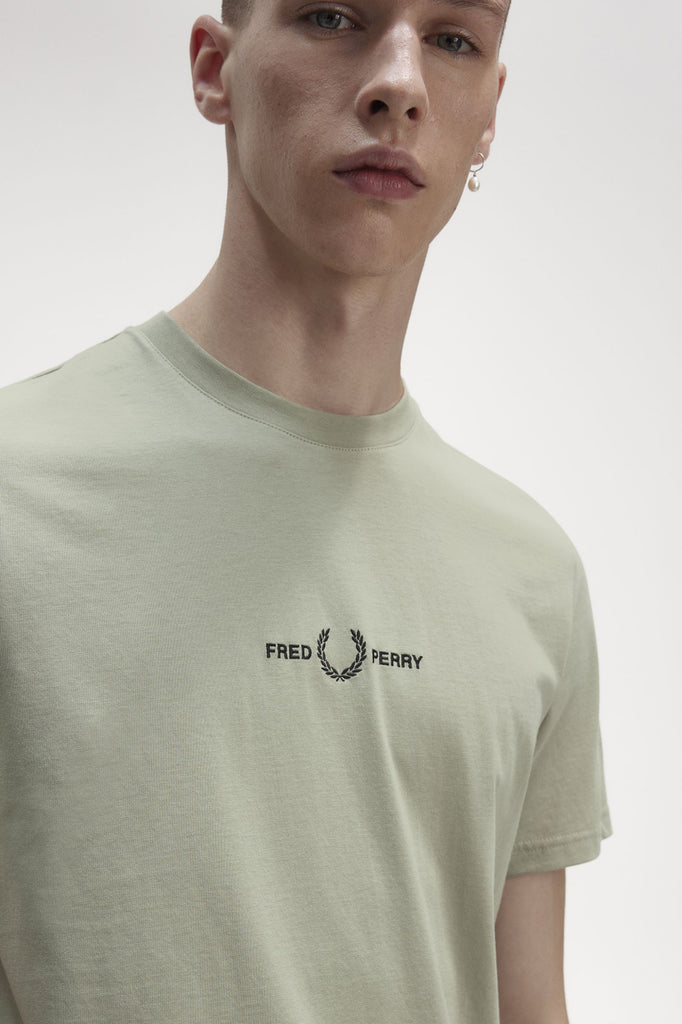 Embroidered T-Shirt in Seagrass-t shirts-Heroes