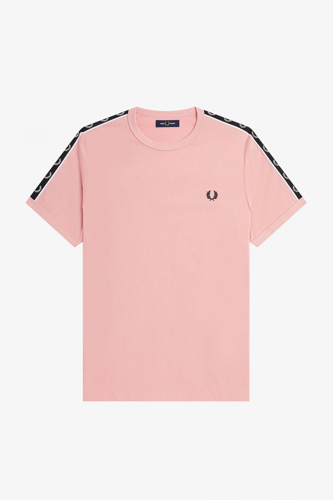 Contrast Tape Ringer T-Shirt in Chalky Pink / Black-t shirts-Heroes