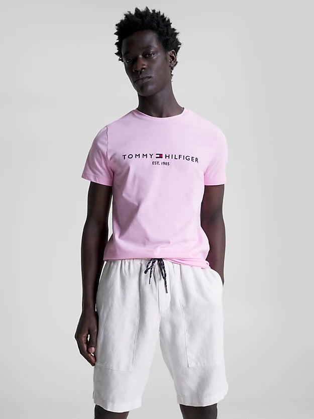Logo Slim Fit Jersey T-Shirt in Iconic Pink-t shirts-Heroes