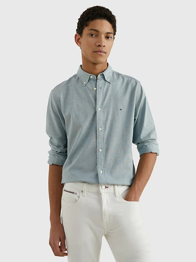 1985 Collection Th Flex Oxford Shirt in Frosted Green-shirt-Heroes