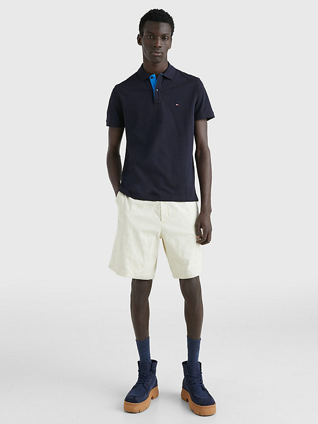 Contrast Placket Regular Fit Polo in Desert Sky-polo-Heroes