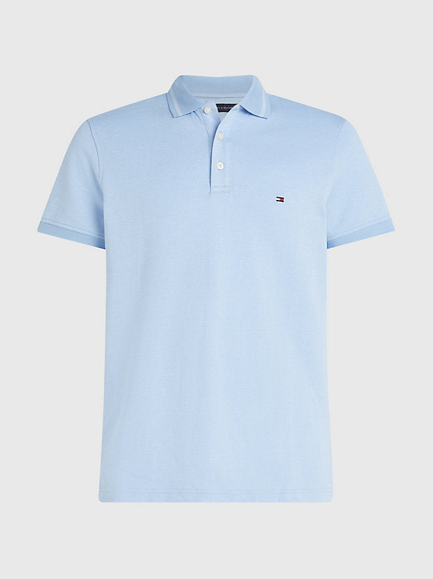 Tipped Mouliné Slim Fit Polo in Vessel Blue-polo-Heroes