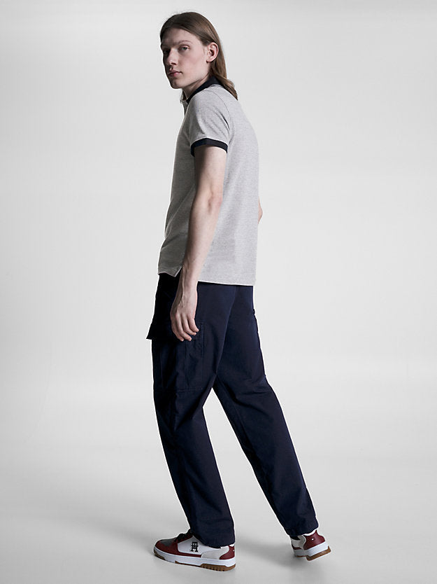 Mouliné Tipped Slim Fit Polo in Desert Sky Mouline-polo-Heroes