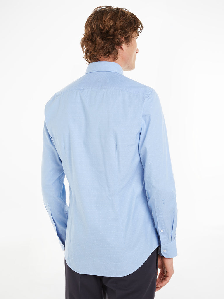 Flex Slim Fit Dobby Shirt in Blue-shirt-Heroes