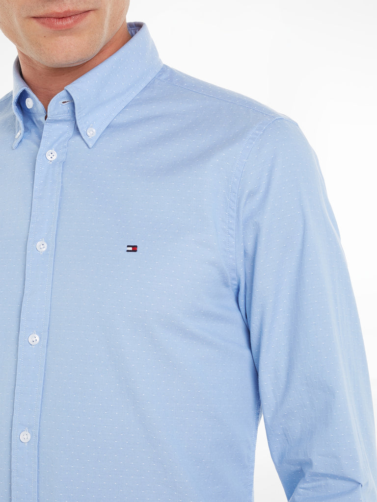 Flex Slim Fit Dobby Shirt in Blue-shirt-Heroes
