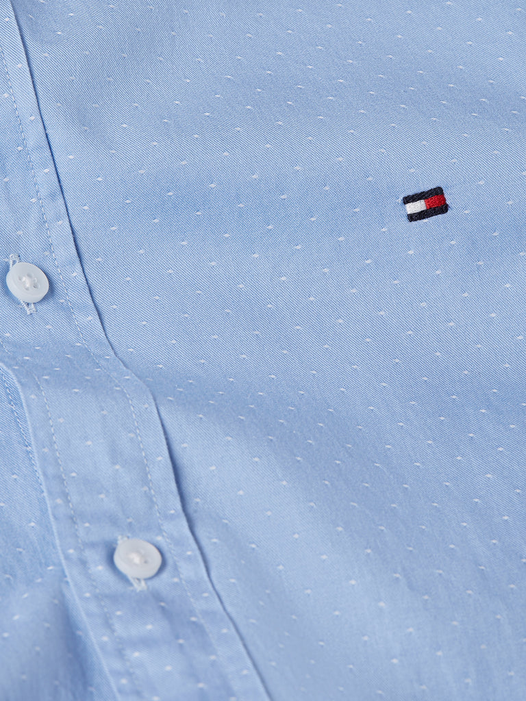 Flex Slim Fit Dobby Shirt in Blue-shirt-Heroes
