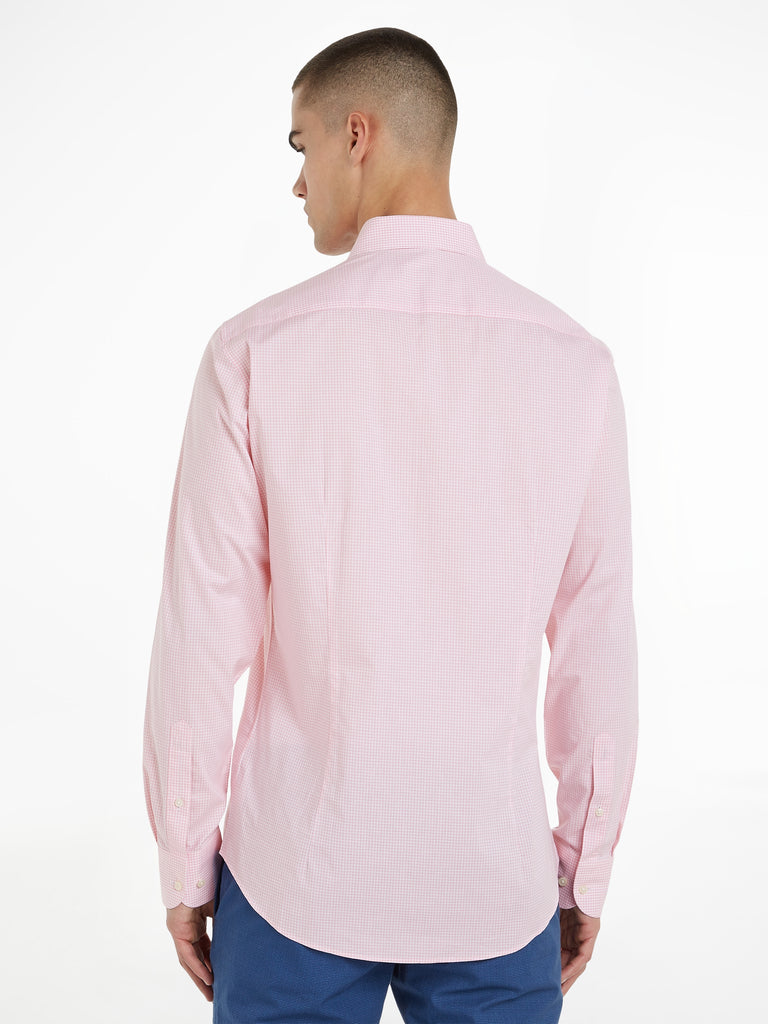 Mini Gingham Stretch Shirt in Pink-shirt-Heroes