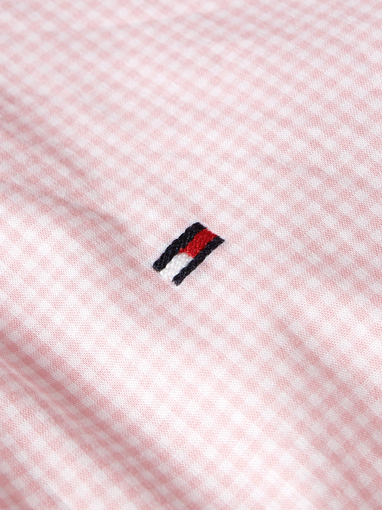 Mini Gingham Stretch Shirt in Pink-shirt-Heroes