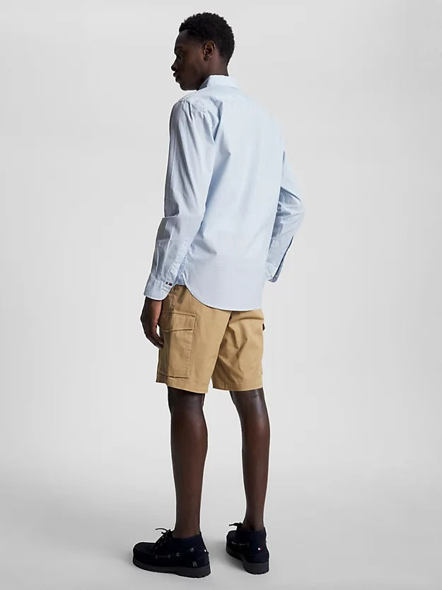 Micro Dot Print Regular Fit Shirt in Breezy Blue-shirt-Heroes