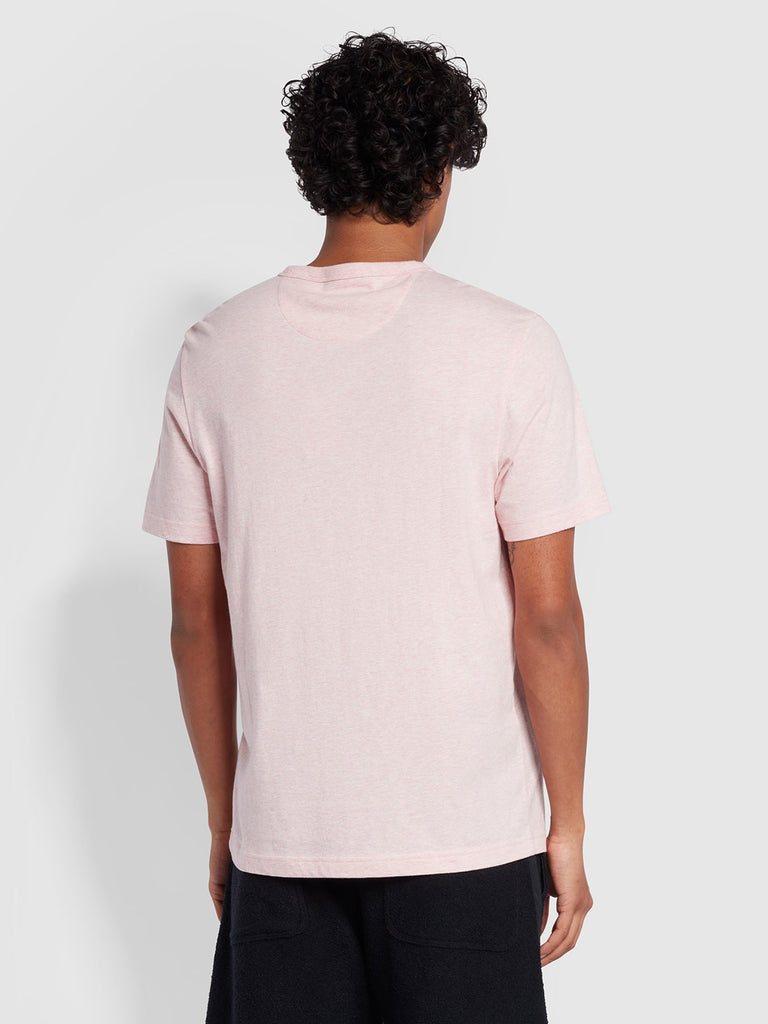 Danny Regular Fit Short Sleeve T-Shirt In Mid Pink Marl-t shirts-Heroes