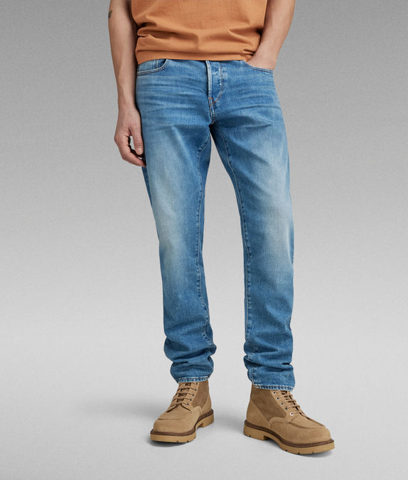 3301 Regular Tapered Jeans in Worn in Azure-jeans-Heroes