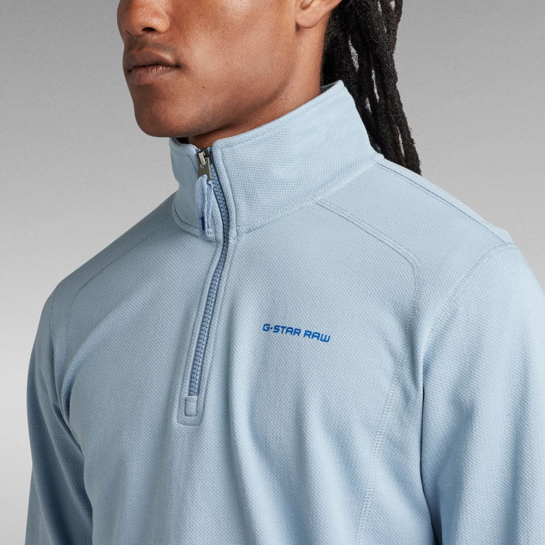 Aviaton Half Zip Lightweight Sweater in Lake-sweatshirts-Heroes