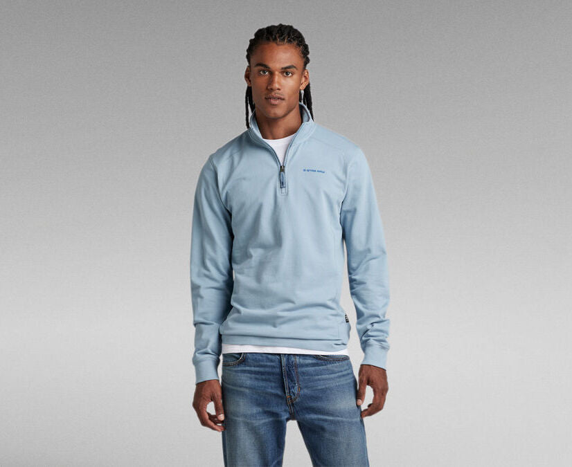 Aviaton Half Zip Lightweight Sweater in Lake-sweatshirts-Heroes