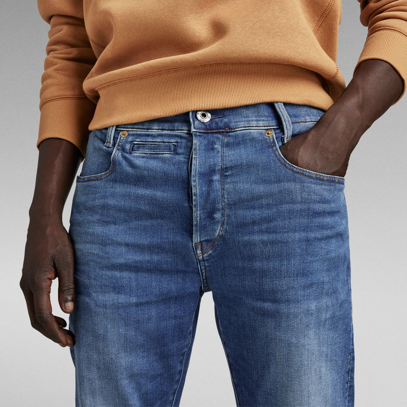 D-Staq 5-Pocket Slim Jeans in Medium Indigo Aged-jeans-Heroes