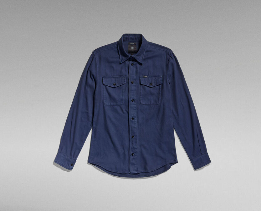 Marine Slim Shirt in Sartho Blue Garment Dyed-shirt-Heroes
