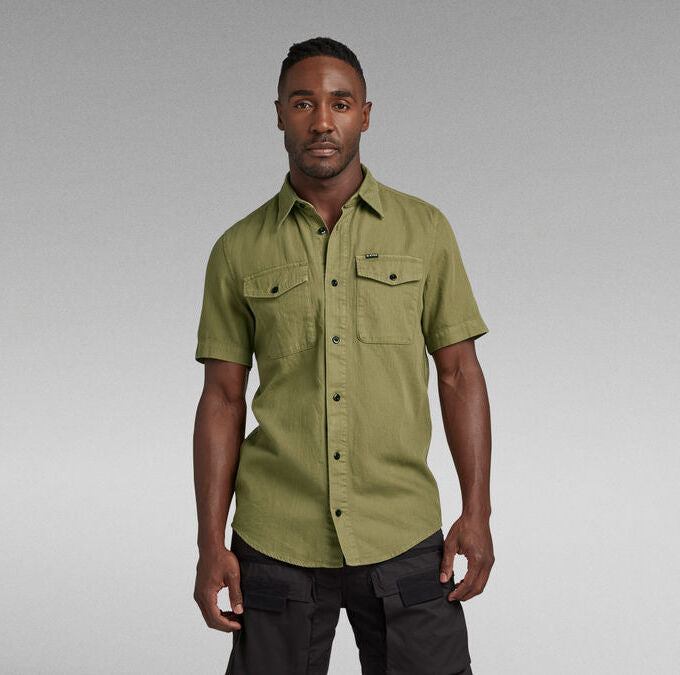 Marine Slim Shirt in Smoke Olive Gd-shirt-Heroes