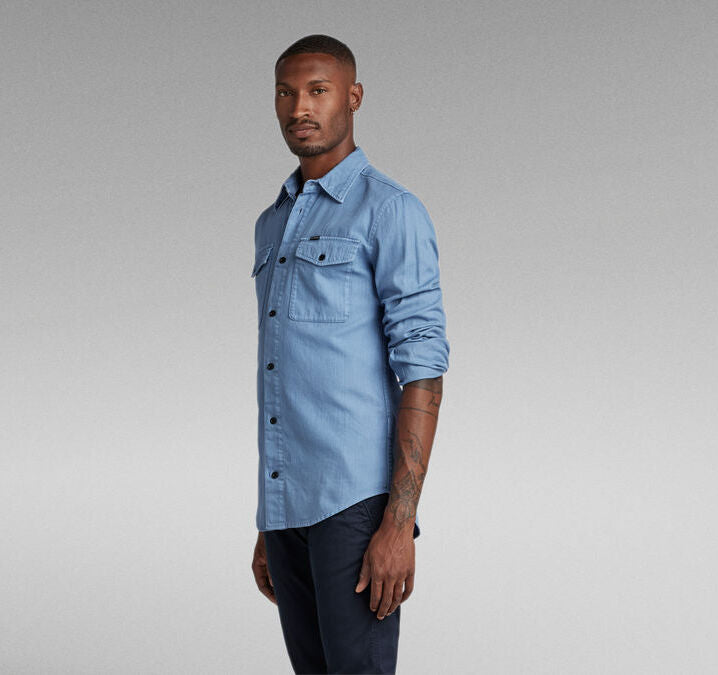 Marine Slim Shirt in Deep Wave Gd-shirt-Heroes