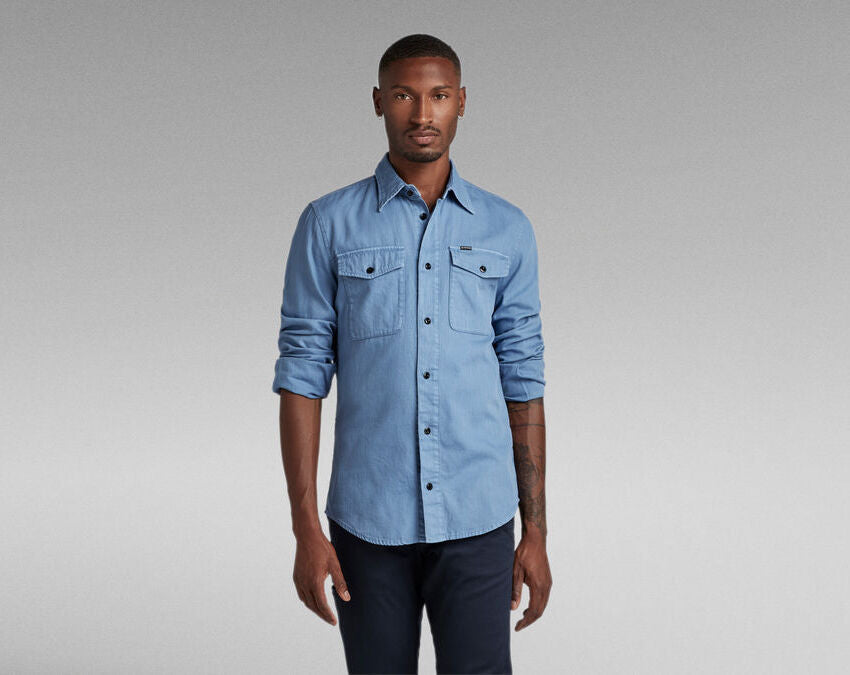 Marine Slim Shirt in Deep Wave Gd-shirt-Heroes