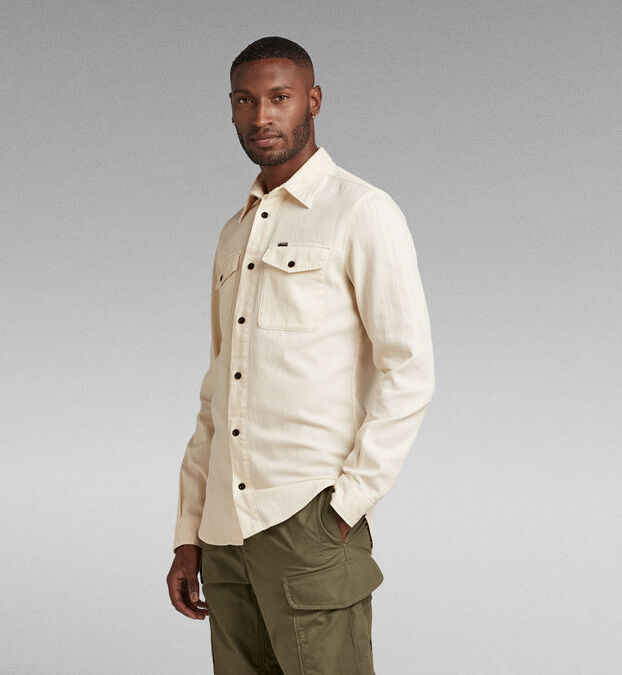 Marine Slim Shirt in Ecru-shirt-Heroes