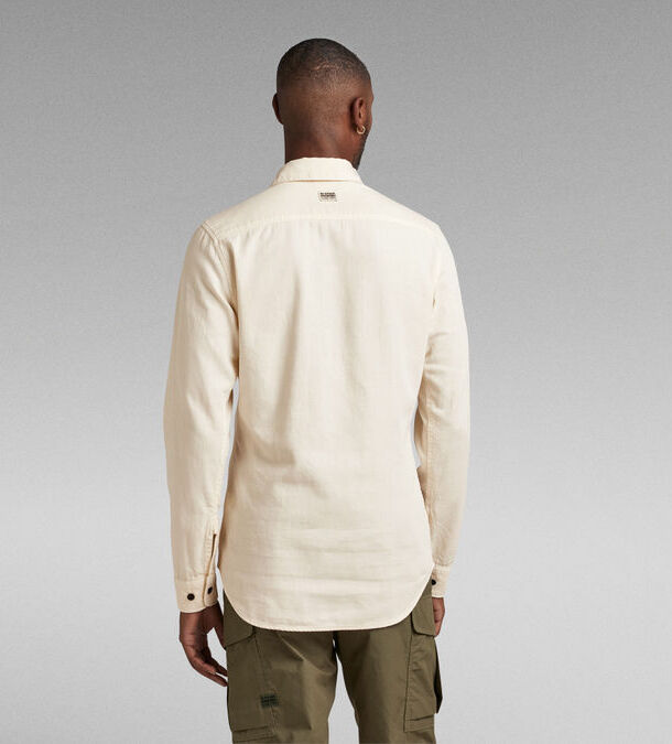 Marine Slim Shirt in Ecru-shirt-Heroes