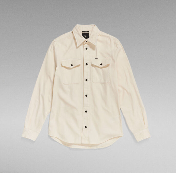 Marine Slim Shirt in Ecru-shirt-Heroes