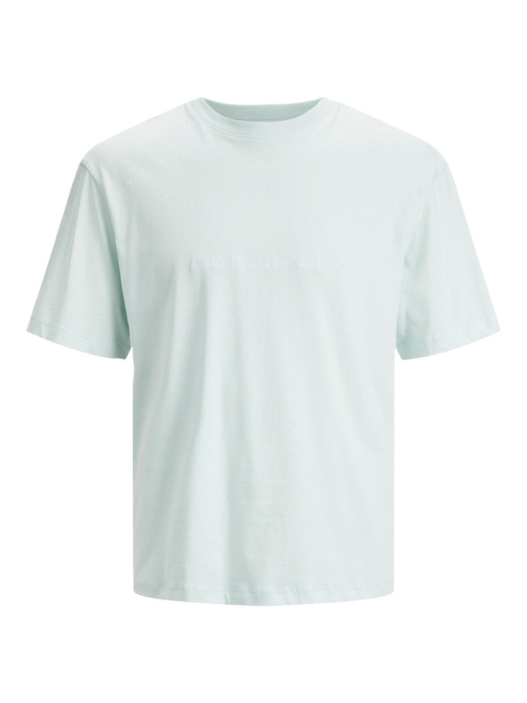 Regular Fit Logo Unisex T-Shirt in Pale Blue-t shirts-Heroes