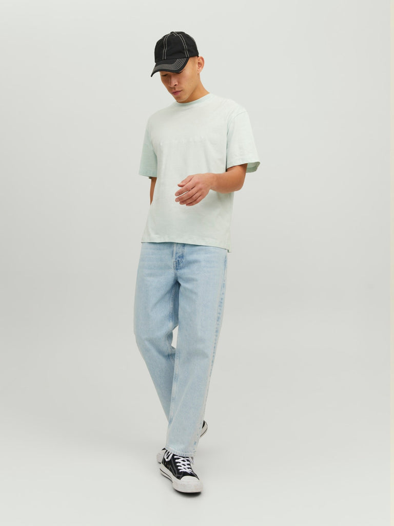 Regular Fit Logo Unisex T-Shirt in Pale Blue-t shirts-Heroes