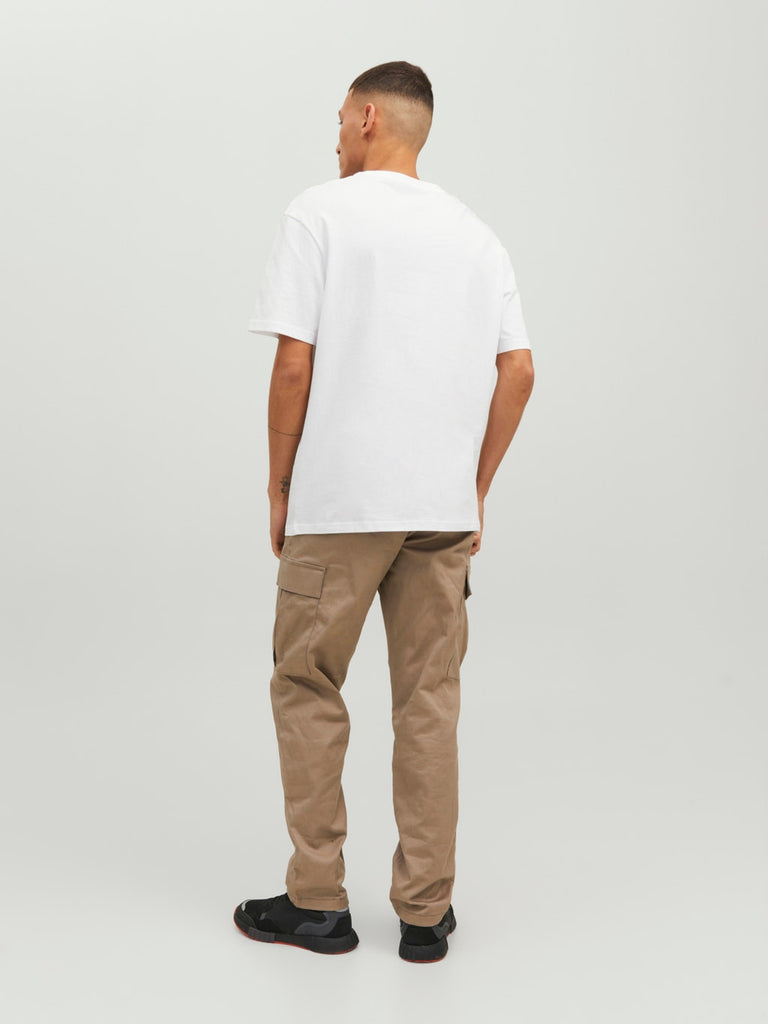 Relaxed Fit O-Neck T-Shirt in White-t shirts-Heroes